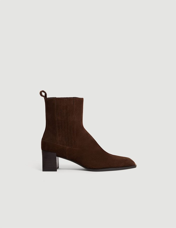 Sandro Suede Ankle Boots with Metal Toe